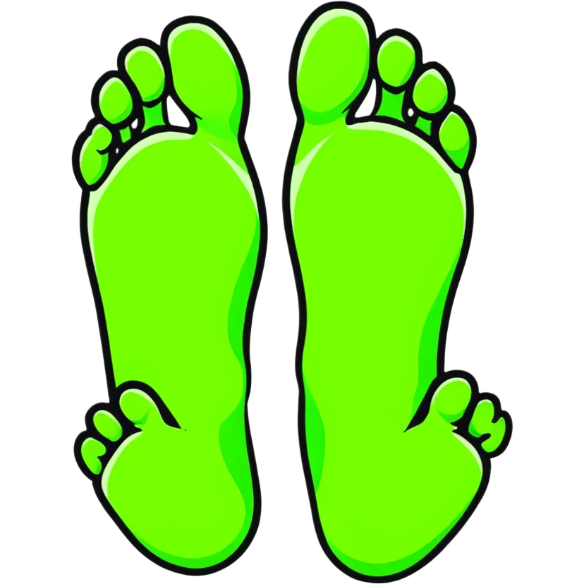 Green feet emoji