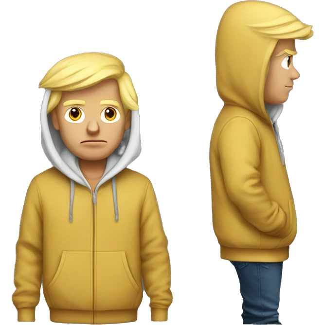 Donald Trump wearing a hoodie emoji