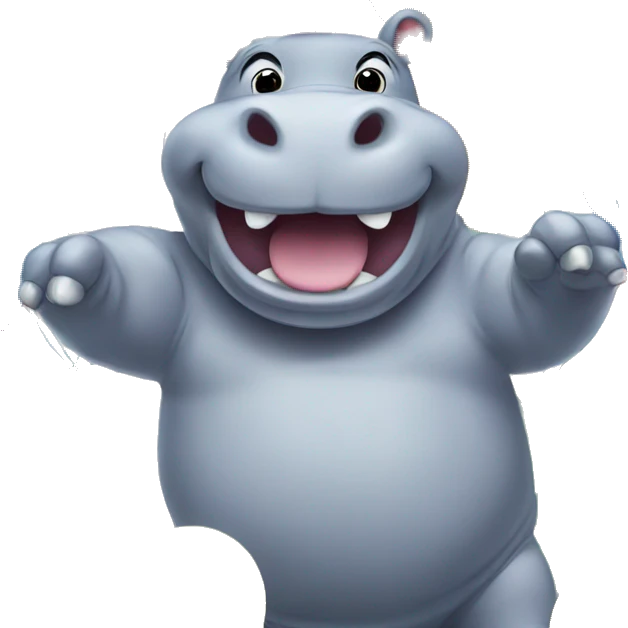 A hippo celebrating with balloons  emoji