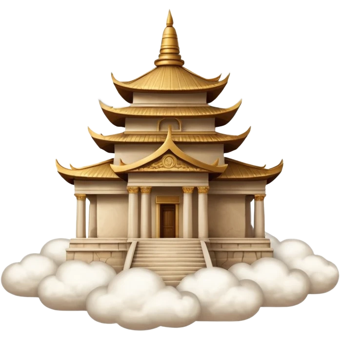 Beige temple on a cloud  emoji