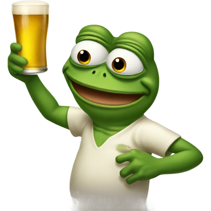 pepe drinking a beer emoji
