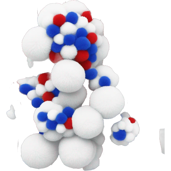 Red white and blue Pom Pom emoji