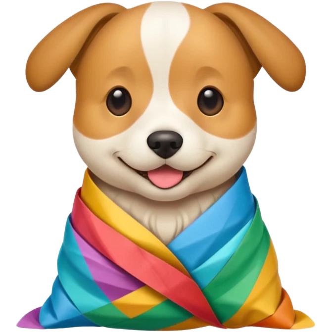 Dog in wrapped paper new yaer  emoji