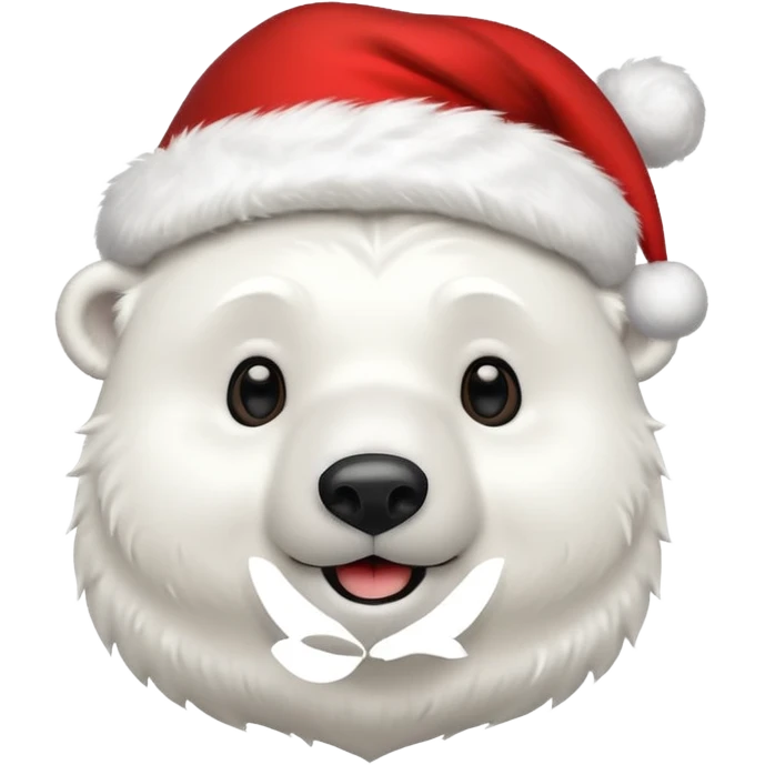 polar bear with christmas hat on emoji