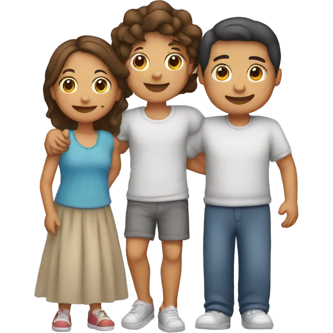Familia de papá, mamá y adolescente emoji