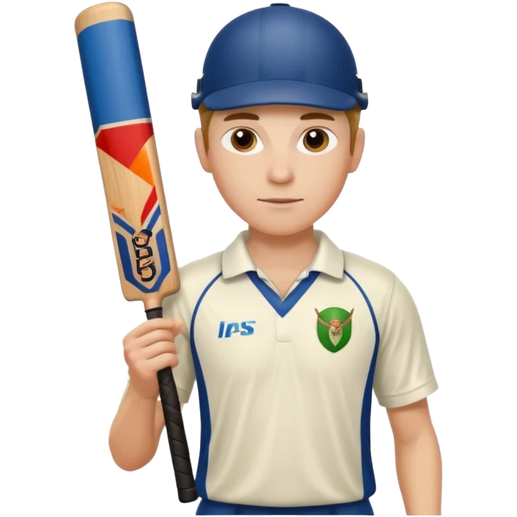 Cricketer with Cricket Bat emoji