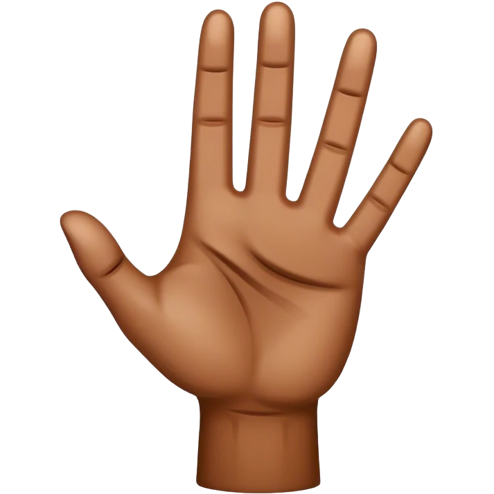 4 fingers up brown hand emoji