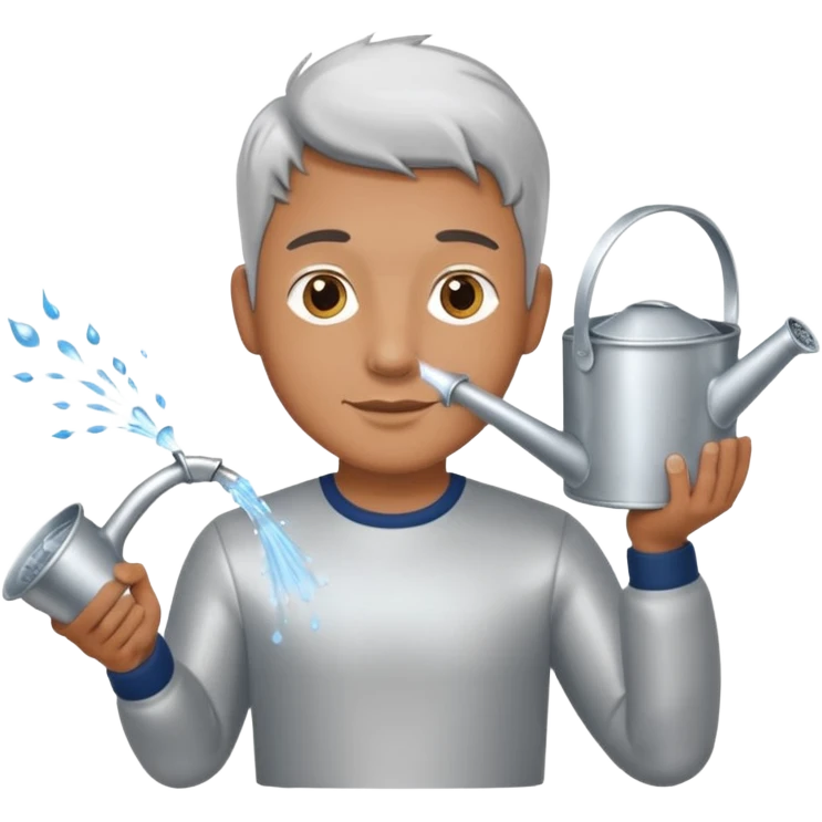 man holding watering pot emoji