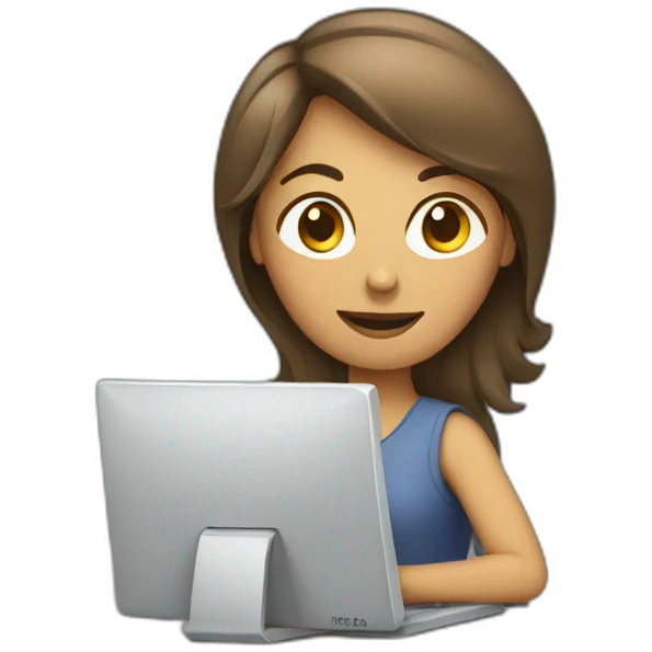 Women Working on a computer emoji