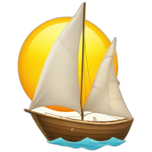 Sail boat and sun emoji