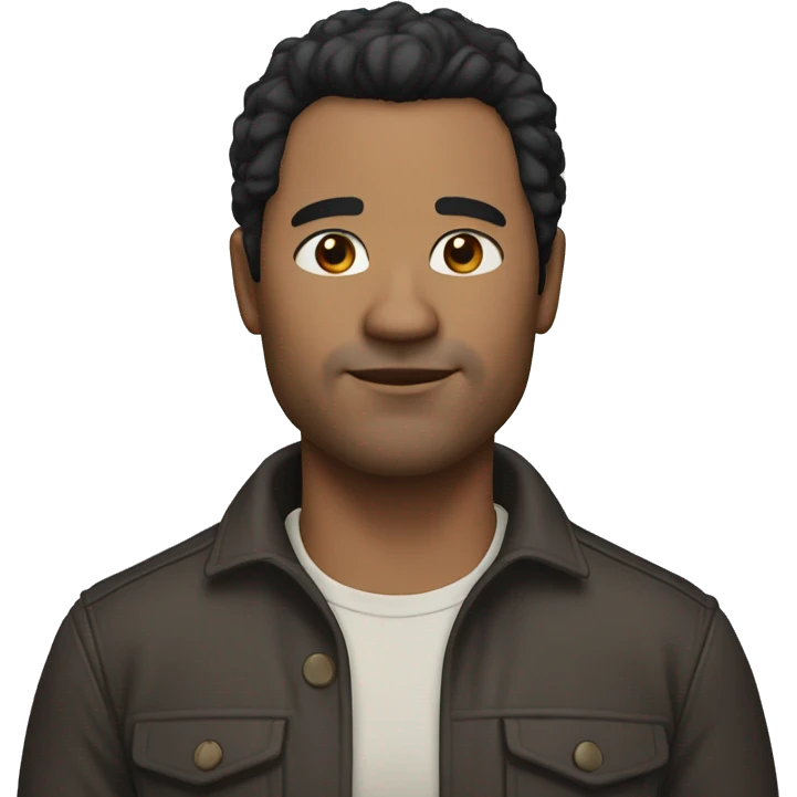 45 year old man with black hair brown skin no moustache emoji