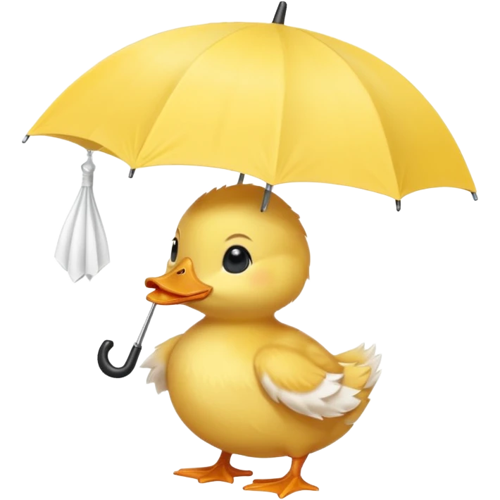 baby Duck holding white umbrella emoji