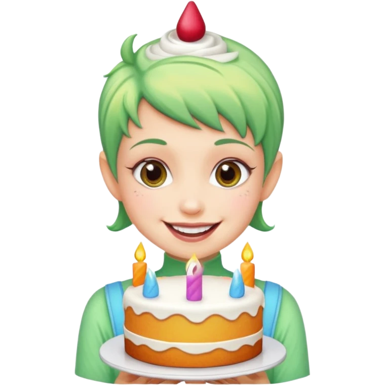 Pixie with cake emoji