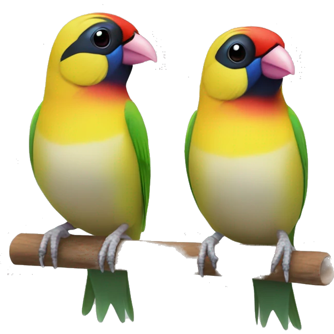 2 Gouldian finches emoji