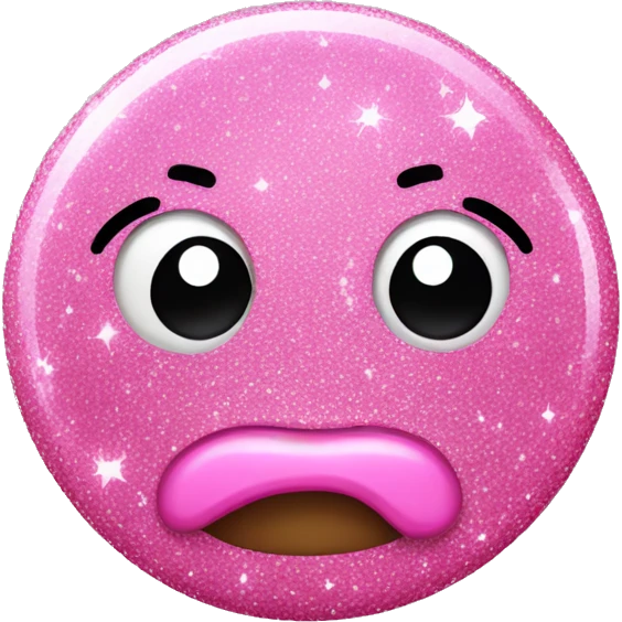 Pink sparkling glitter poop emoji closed mouth emoji