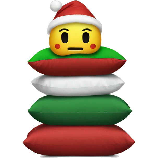 Xmas Stack pillow no face emoji