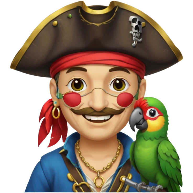 pirate and parrot emoji