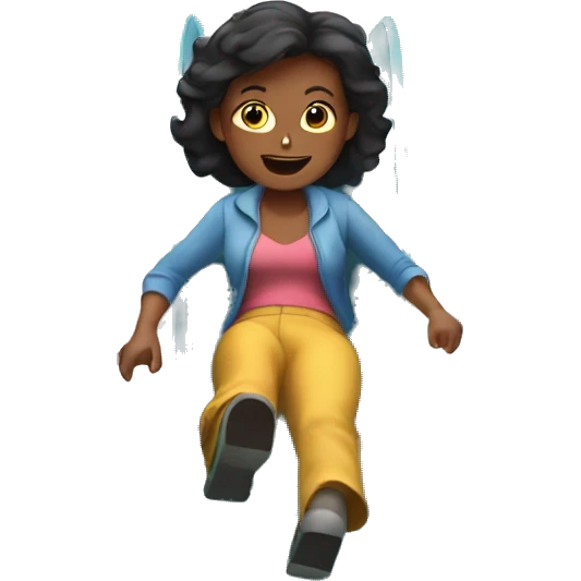 Woman going down a slide emoji