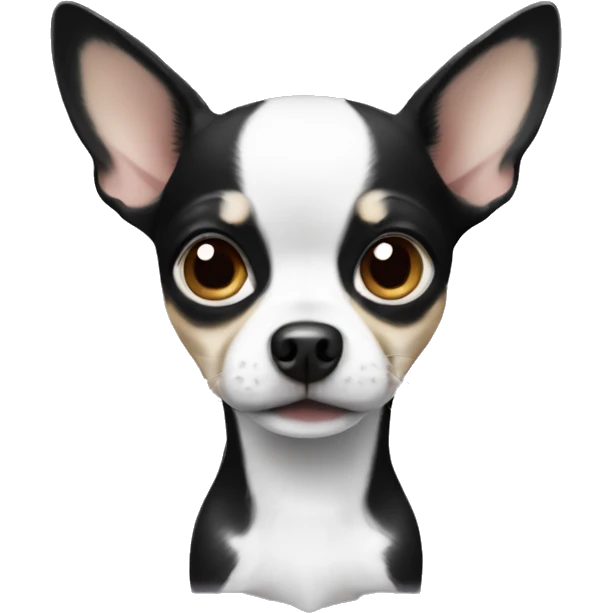 Black and white chihuahua  emoji