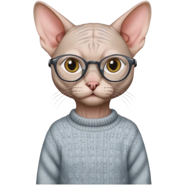 sfenks cat with glasses  emoji