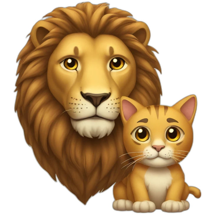 Lion with a cat emoji