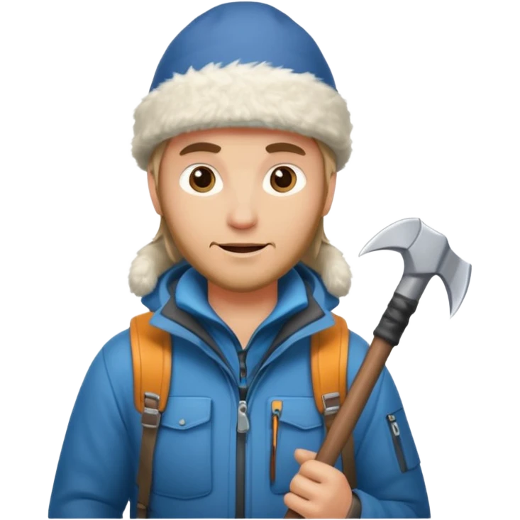 mountaineer with ice axe emoji