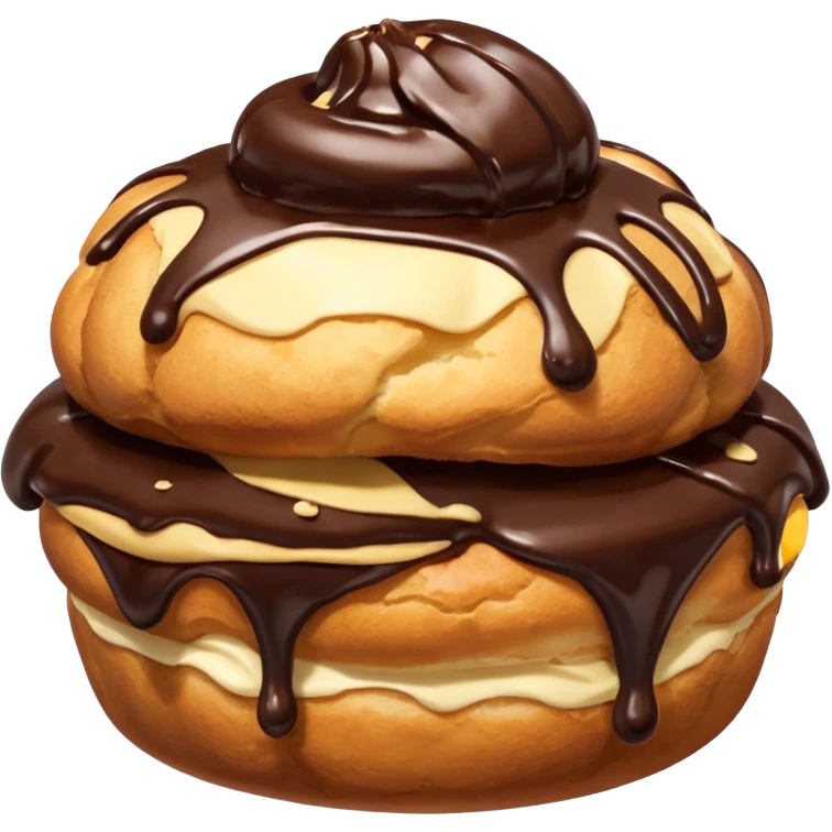 profiterol with chocolate emoji