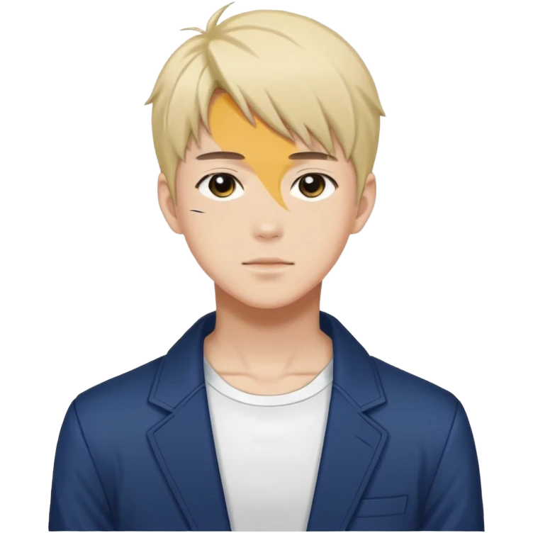 Japanese anime illustration, full body male character .
Clean thin lineart, professional manhwa style, modern BL illustration. emoji