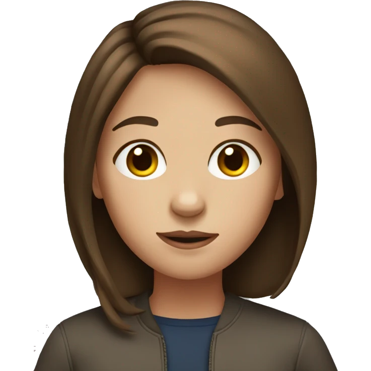 Girl with brown hair using a ipad emoji