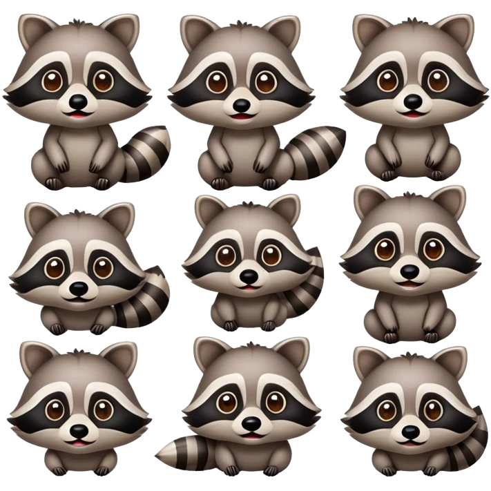 Raccoon emoji pack emoji