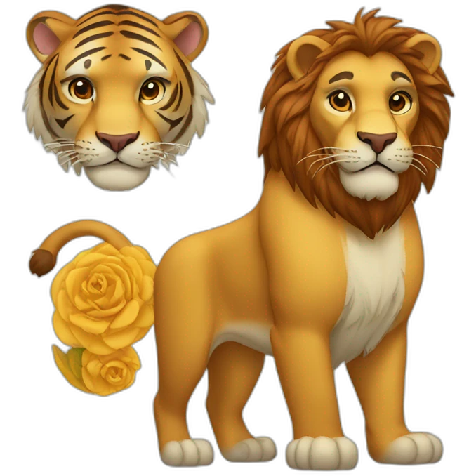 Tigre et lion emoji
