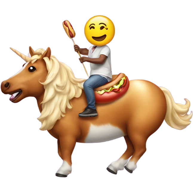 Hot dog riding a unicorn emoji