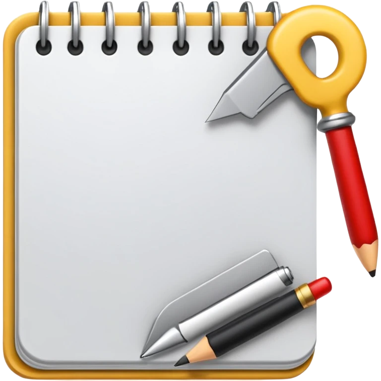  Розовый блокнот с черной ручкой  emoji