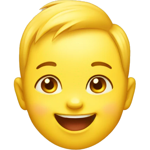 giggling baby face yellow emoji