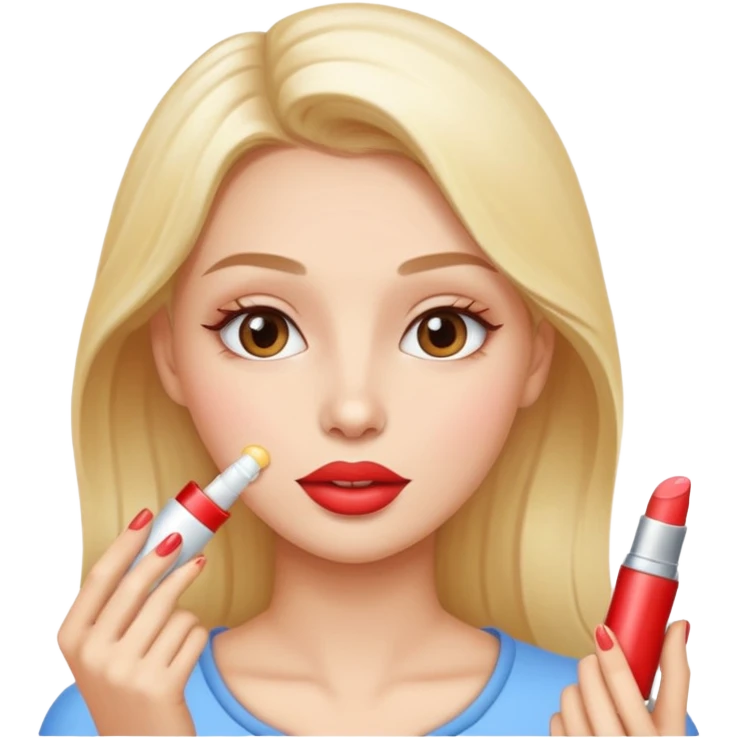 A gorgeous women applying lipbalm  emoji