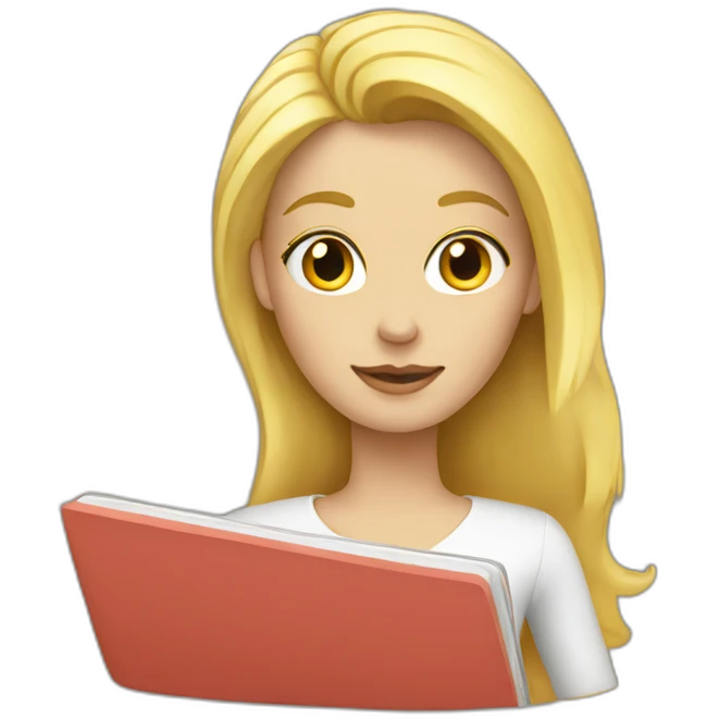 blonde with a notebook emoji
