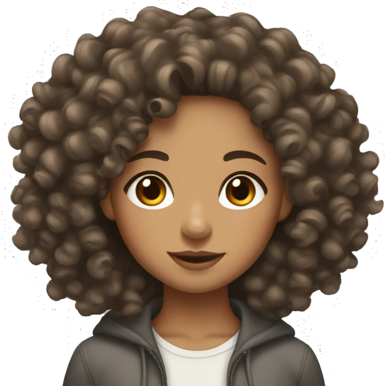 lightskin girl with curly hair  emoji
