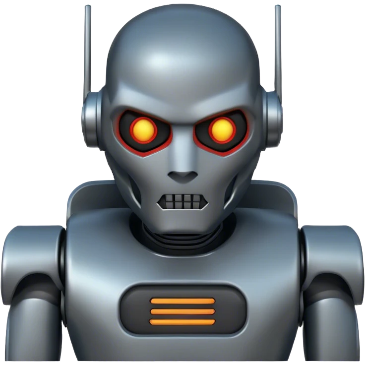 evil metal robot man  emoji