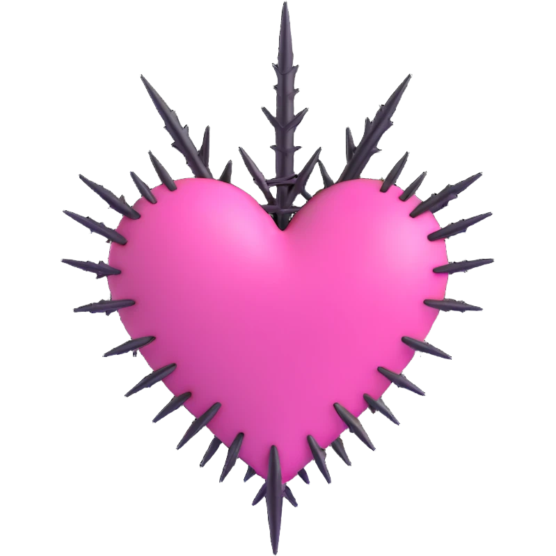pink heart with metal thorns emoji