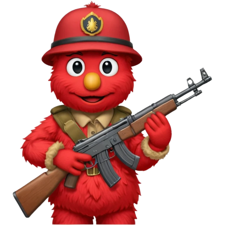 elmo with an AK47 and an bivak emoji