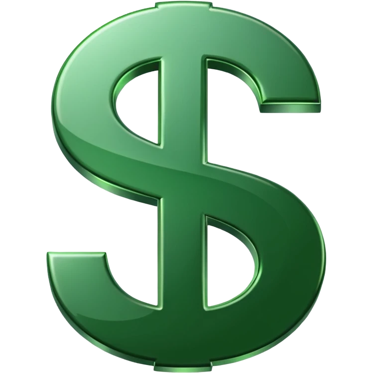 Cashapp emoji, a green dollar symbol with transparent background emoji