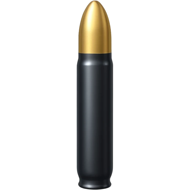 black very long bullet metallic 50 emoji