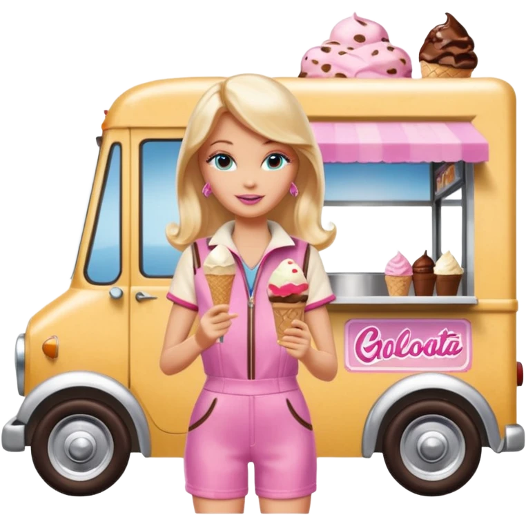 Barbie’s 4wd 1927 racing ice cream with chocolate dream house food truck  emoji