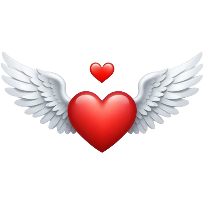 Angel wings and a heart emoji