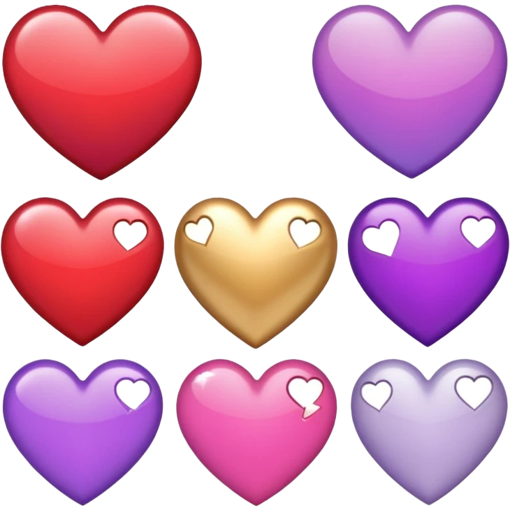 CREATE ME A FEW DIFFERENT HEART EMOJIS THAT ARE DIFFERENT STYLES  emoji