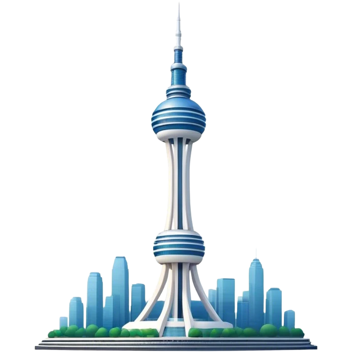 Cinematic Realistic N Seoul Tower Landmark Emoji, showcasing a futuristic tower with panoramic views rendered with sleek textures and vibrant, modern lighting. emoji