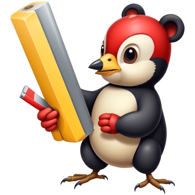 Woodpeckers taping on the bear emoji