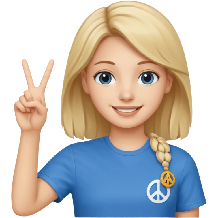 smiling girl with peace sign\ emoji
