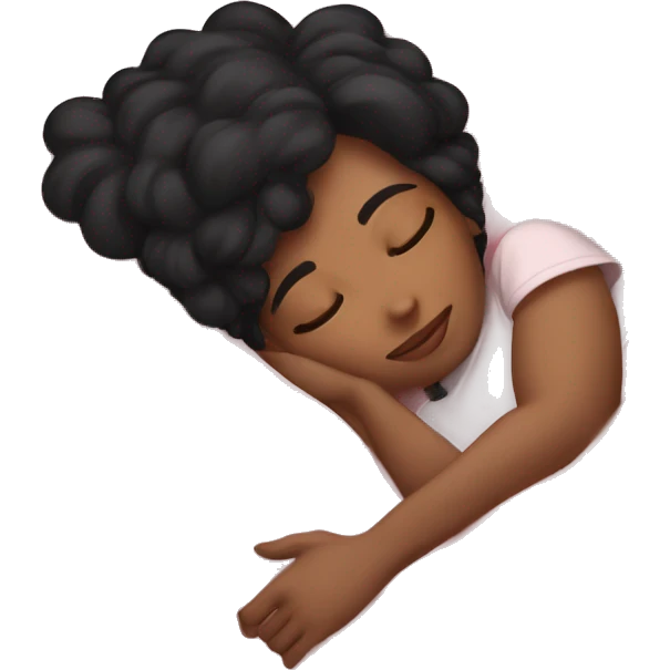 Girl with black hair sleeping in love emoji
