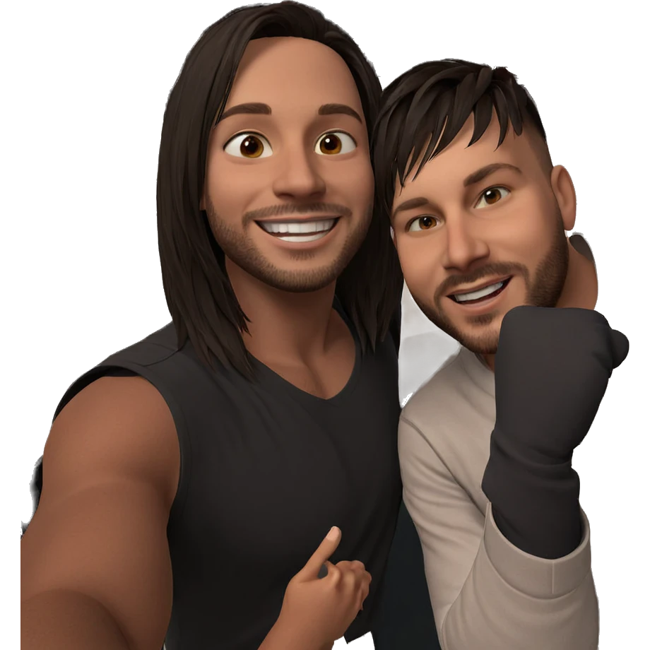 smiling couple in casual attire emoji